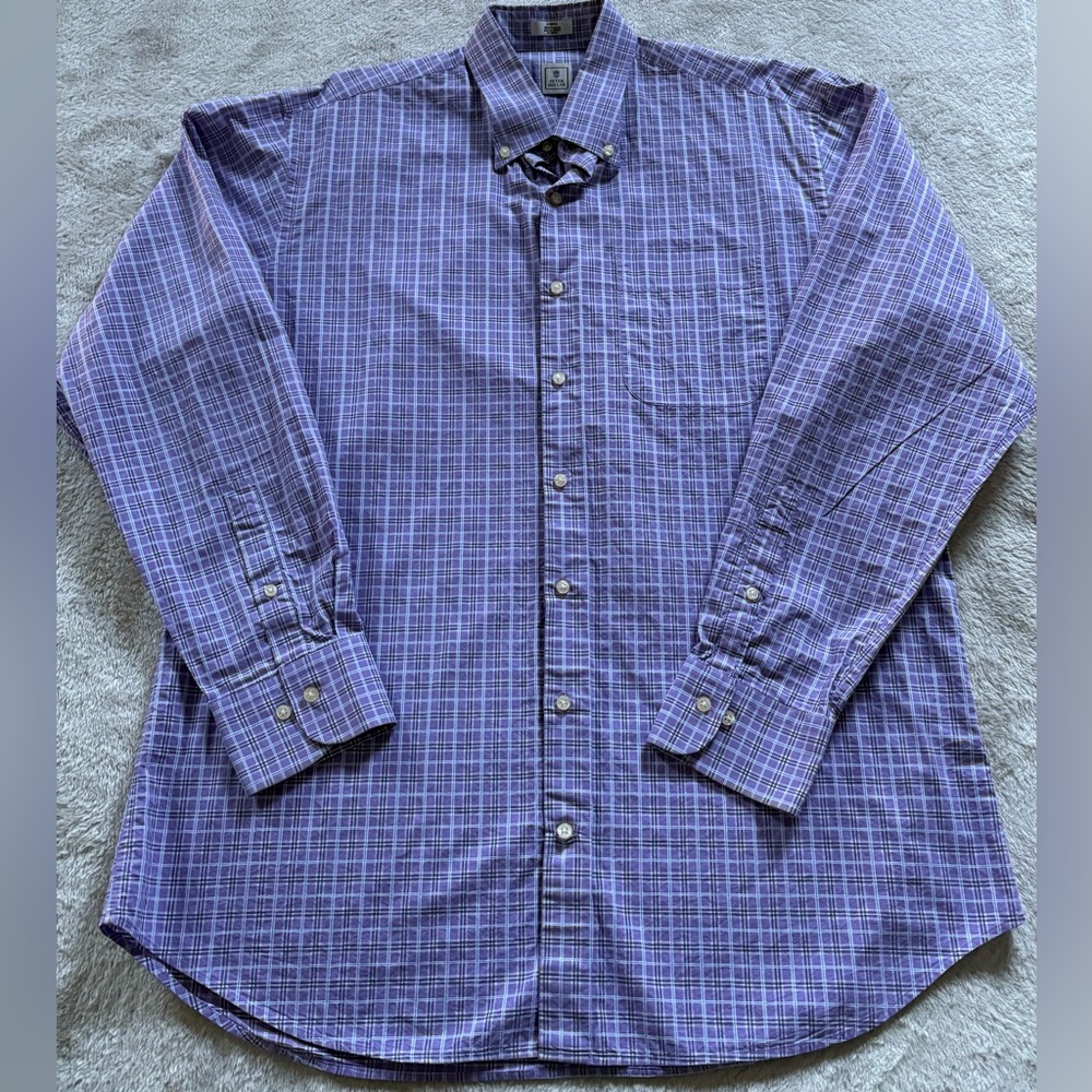 Peter Millar Purple Plaid Casual Shirt (L)